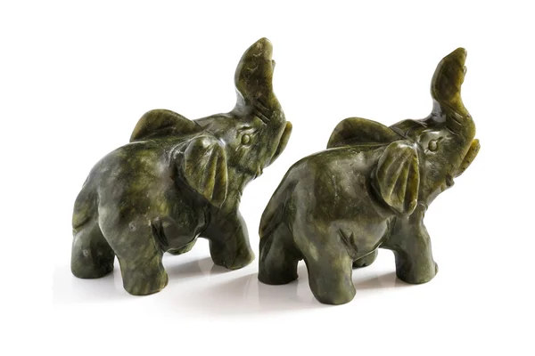 Figurines of elephants from nephrite — Stock Photo, Image