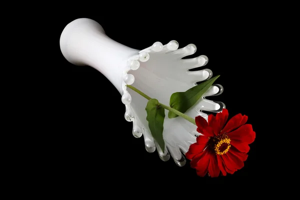 Glasvase mit einer Blume — Stockfoto
