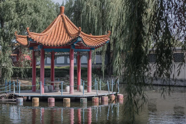 Arbor for rest on water — Stock Photo, Image