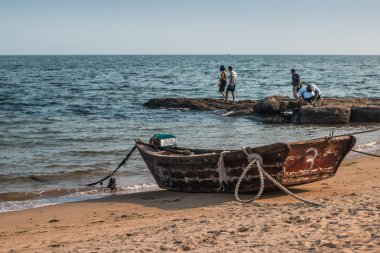 Çin'de sarı deniz kıyısı