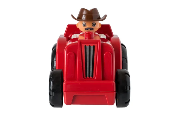 Barnens traktor med bonden — Stockfoto