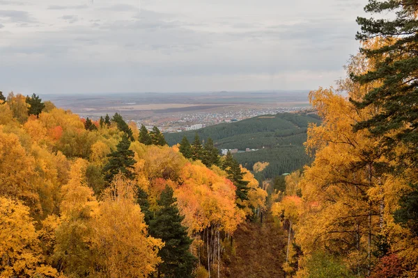 Veduta della città di Belukurikh dalla montagna — Foto Stock