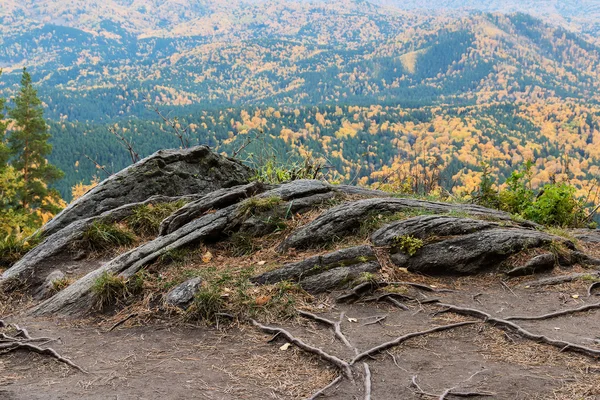 Paesaggio autunnale dalla montagna di Tserkovk — Foto Stock