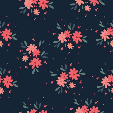 Egzotik yaz çiçeklerinin kusursuz deseni çiçek ve yapraklı vektör deseni moda baskıları için zarif bir şablon. Trend Kumaş moda tasarımları.