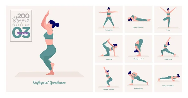 Yoga poses For Weight loss. Young woman practicing Yoga pose. Woman workout  fitness, aerobic and exercises 25660355 Vector Art at Vecteezy