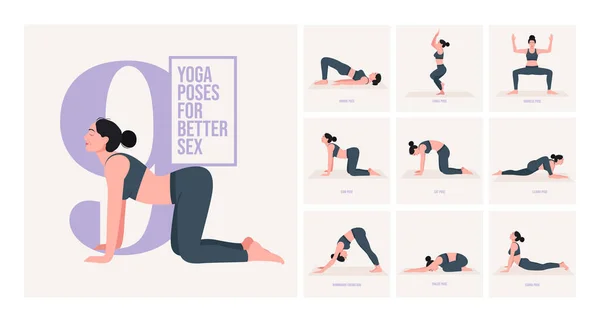 Yoga Posa Para Mejor Sexo Mujer Joven Practicando Yoga Pose — Archivo Imágenes Vectoriales