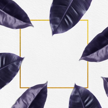 Premium Düğün Şablonu çiçek ve altın sarısı çerçeveli yapraklar. Düğün davetiyesi, teşekkür kartı, tarih kartlarını sakla. Düğün davetiyesi.