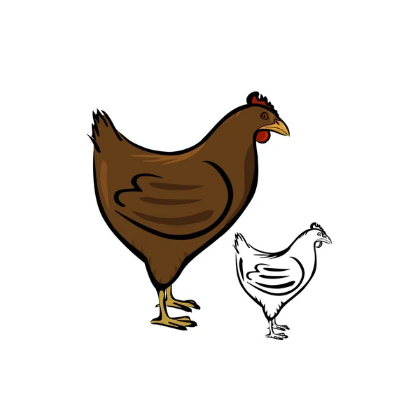 Ilustración de gallina — Vector de stock