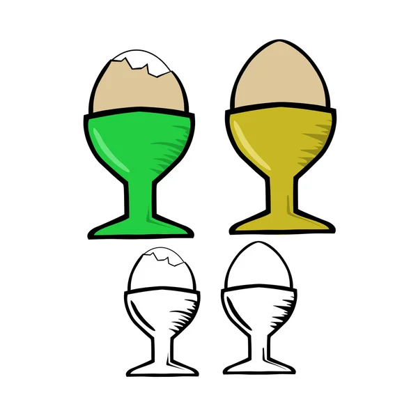 Weich gekochtes Ei im Eierbecher — Stockvektor