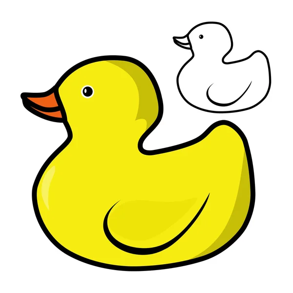 Pato amarillo — Vector de stock