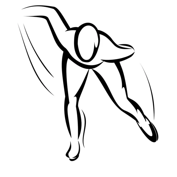 Symbole de patinage de vitesse — Image vectorielle