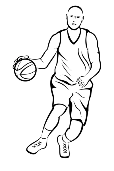 Kosárlabda játékos akcióban — Stock Vector