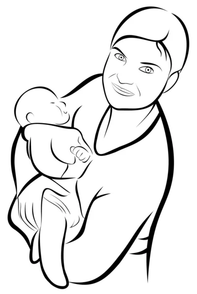 Mère heureuse avec bébé — Image vectorielle