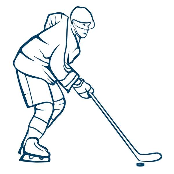 Hockeyspelare i aktion. — Stock vektor