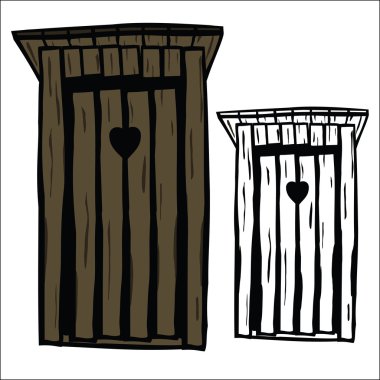 Wood toilet house clipart