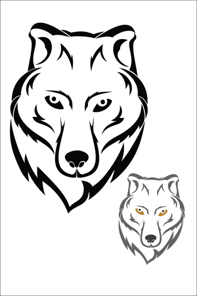 Wolf hoofd symbool — Stockvector