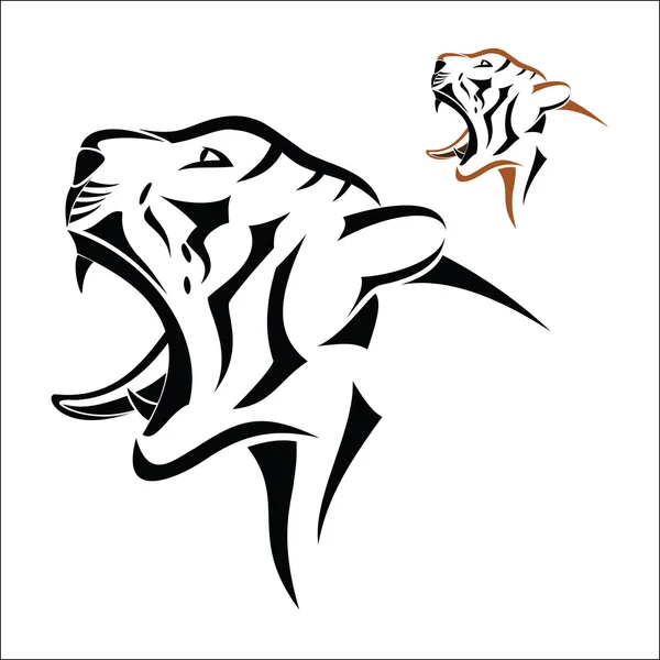 Tijger hoofd symbool — Stockvector