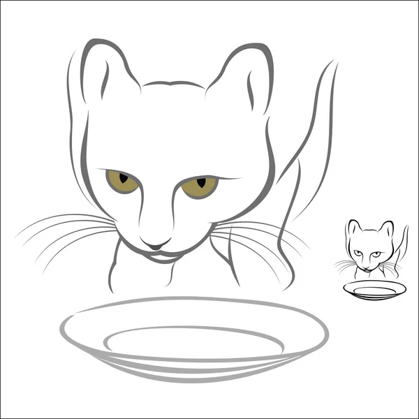 Голодная кошка — стоковый вектор