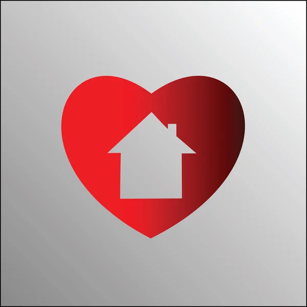 Heart with house — Stock Vector