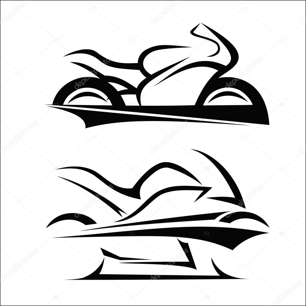 Vector illustration - Motorbike symbol on white background.