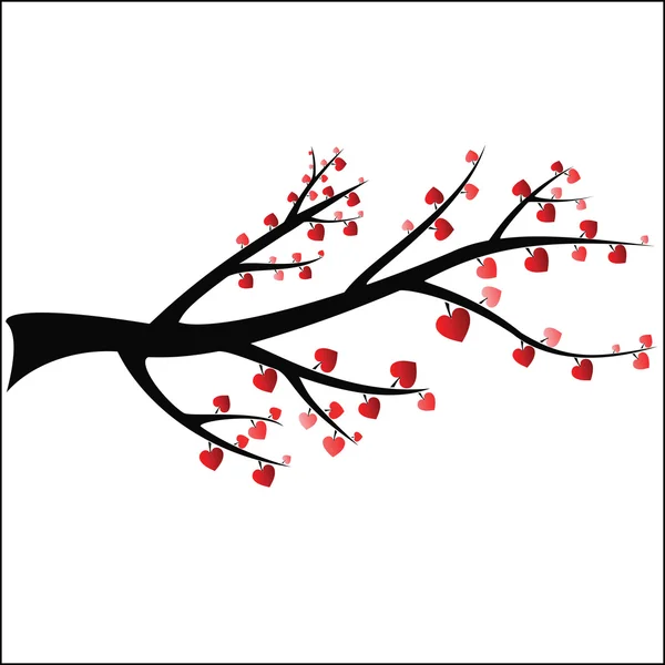 Branch With Heart — Stock Vector