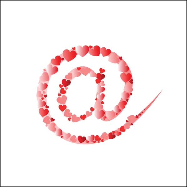 Σύμβολο του ηλεκτρονικού ταχυδρομείου από την καρδιά — Διανυσματικό Αρχείο