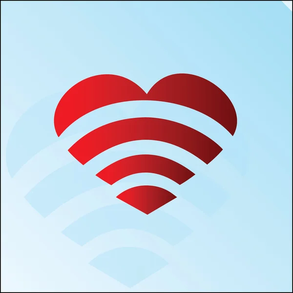 Corazón Wi-Fi símbolo — Archivo Imágenes Vectoriales