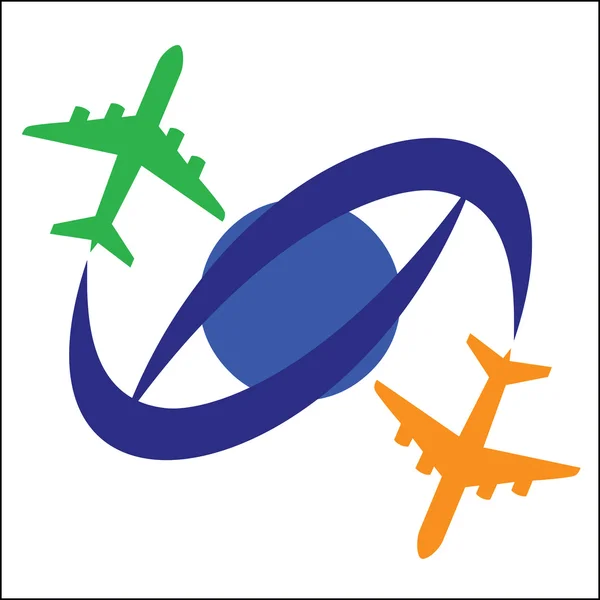 Airplane Travel Symbol — Stock Vector