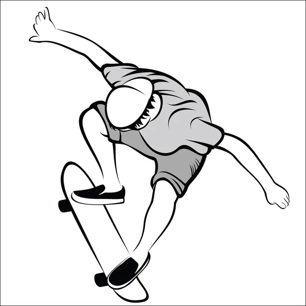 Skater-Sketch — Stockvektor