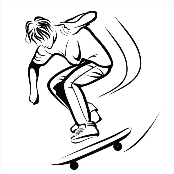 Dibujo de skater — Vector de stock