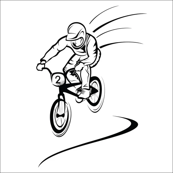 Cavaliere in bicicletta — Vettoriale Stock