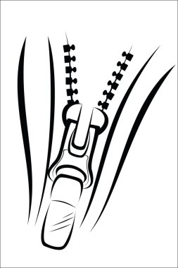 fermuar beyaz arkaplanda izole edildi