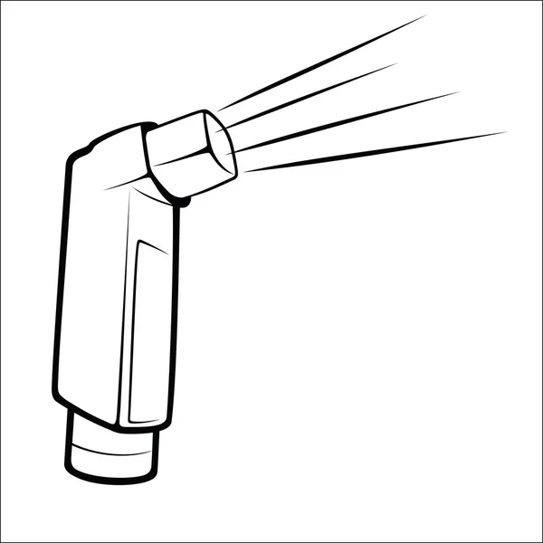 Asztma inhalator vázlat — Stock Vector