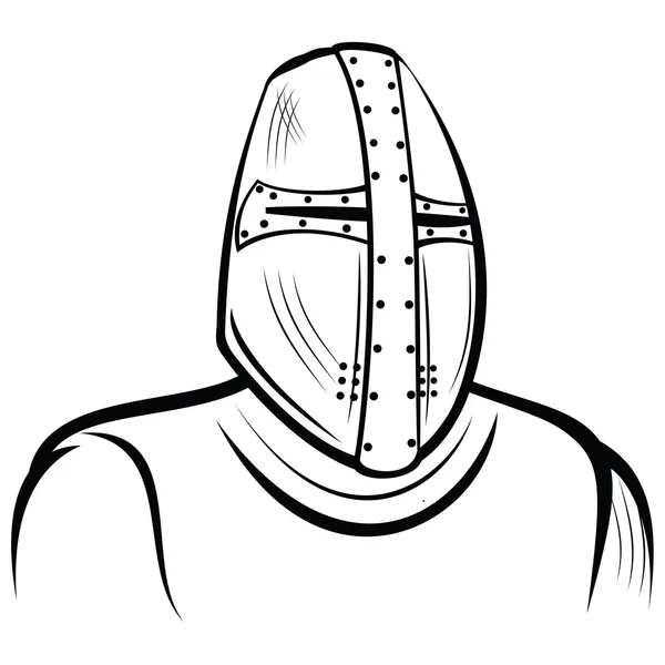 Helm van de middeleeuwse ridder — Stockvector