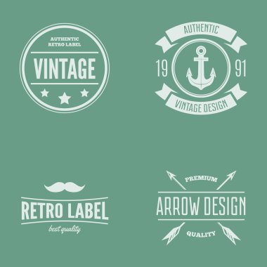 Vektör logolar öğeleri, etiketleri, rozetleri ve siluetleri