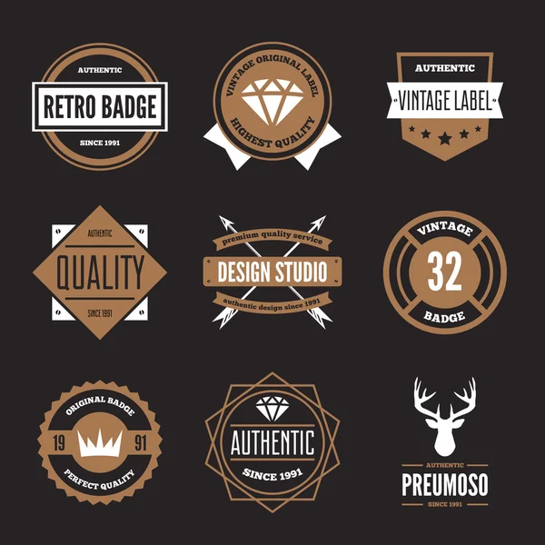 Conjunto de logotipos vectoriales elementos, etiquetas, insignias y siluetas — Vector de stock