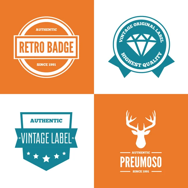 Conjunto de logotipos vectoriales elementos, etiquetas, insignias y siluetas — Archivo Imágenes Vectoriales