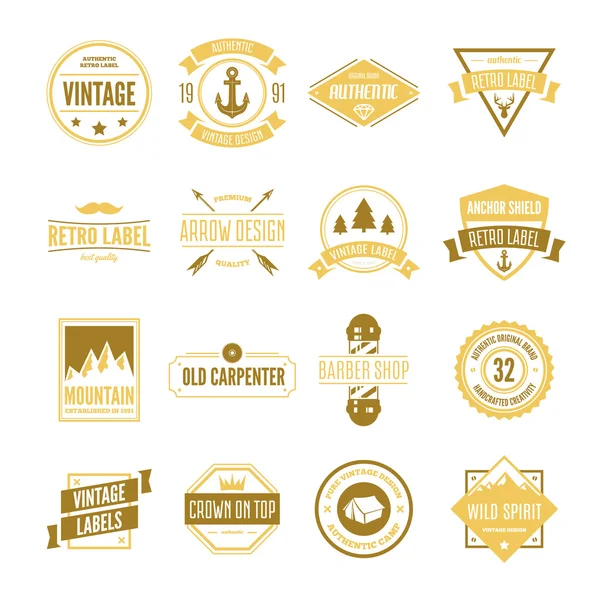 Ensemble de logotypes vectoriels éléments, étiquettes, badges et silhouettes — Image vectorielle