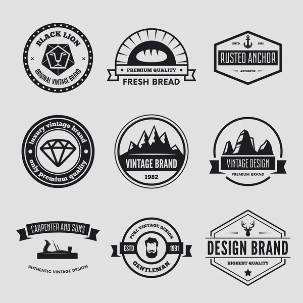Ensemble de logotypes vectoriels éléments, étiquettes, badges et silhouettes — Image vectorielle