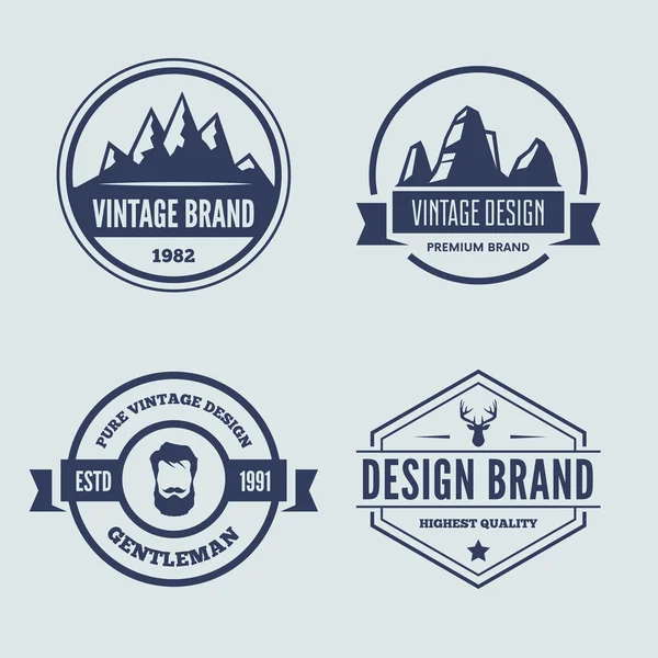 Conjunto de logotipos vectoriales elementos, etiquetas, insignias y siluetas — Archivo Imágenes Vectoriales