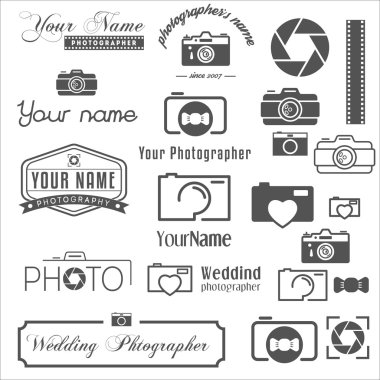 Vintage, retro ve modern logosu, simgeler ve Logotype için öğeleri koleksiyonu