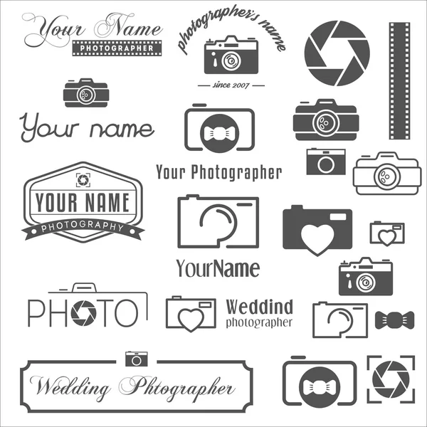 Vintage, retro ve modern logosu, simgeler ve Logotype için öğeleri koleksiyonu — Stok Vektör