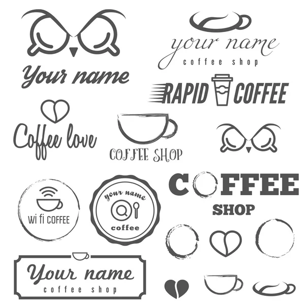 Coleção de logotipo vintage e elementos de logotipo para café, café e restaurante — Vetor de Stock