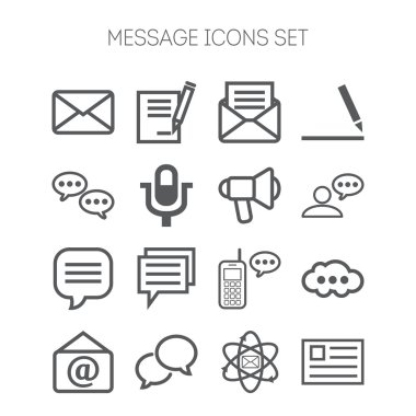 Sohbet, sohbet, posta, web ve uygulama için basit simgeler kümesi