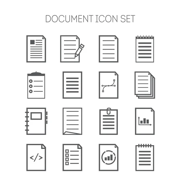 Ensemble d'icônes de documents simples pour la conception Web, les sites, les applications, les entreprises et les autocollants — Image vectorielle