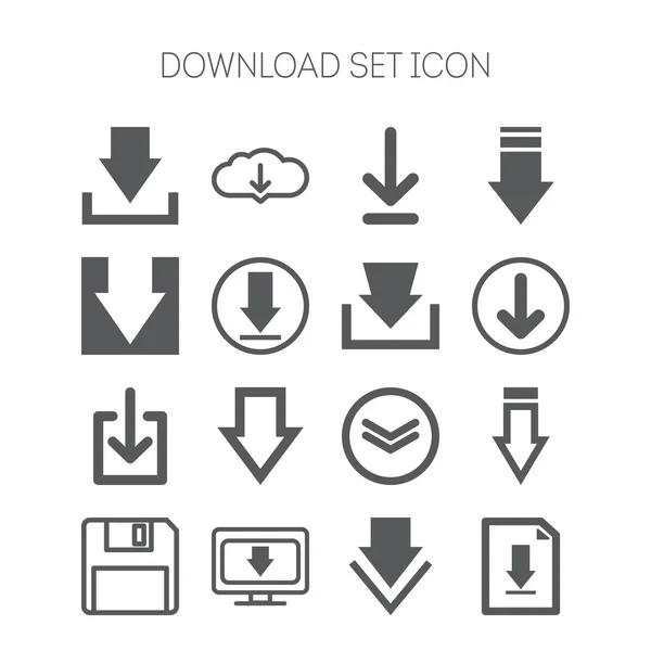 Jeu d'icônes de téléchargement pour site web, applications, jeux et autocollants — Image vectorielle