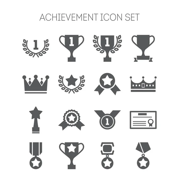 Conjunto de iconos de logros simples para diseño web, sitios, aplicaciones, pegatinas y juegos — Vector de stock