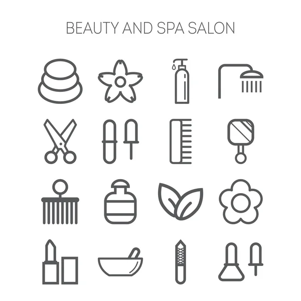 Conjunto de iconos simples para belleza, spa, salones, sitios web, aplicaciones y juegos — Vector de stock