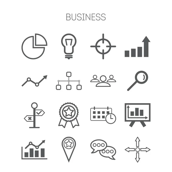 Conjunto de iconos de negocio aislados simples — Vector de stock