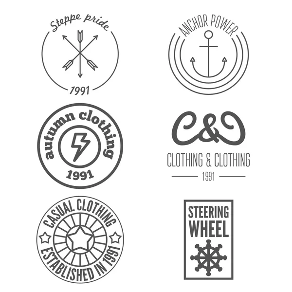 Набор элементов логотипа и наклейки, эмблемы, печати, этикетки и логотипа для одежды и дизайна — стоковый вектор